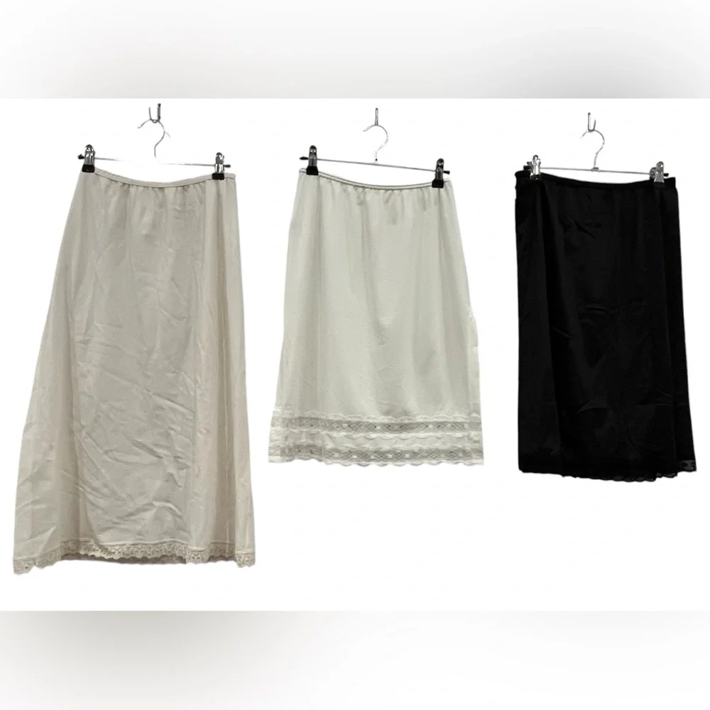 Lot of 3 Vintage Union Made Semi Sheer Slips. - Picture 2 of 10